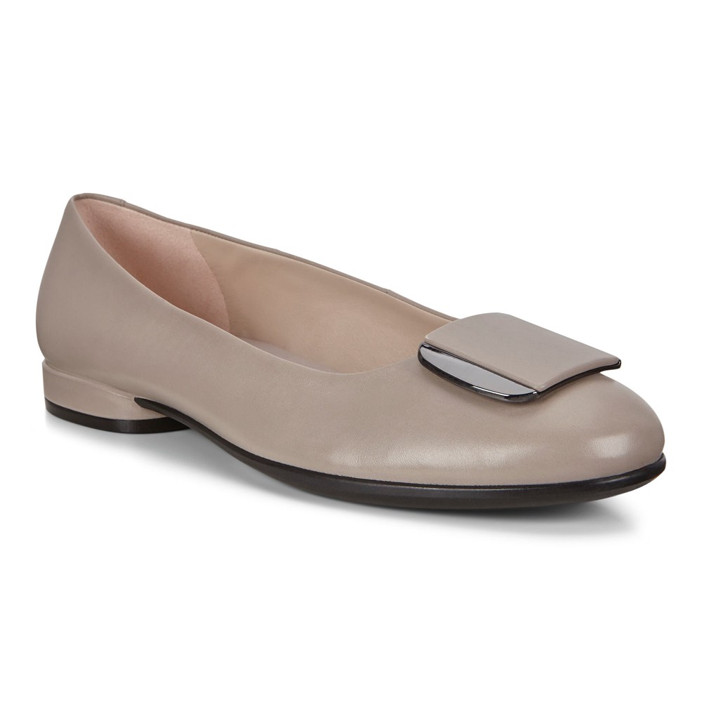 ECCO Womens Ballerinas Grey - Anal Shoes - IRX-387956